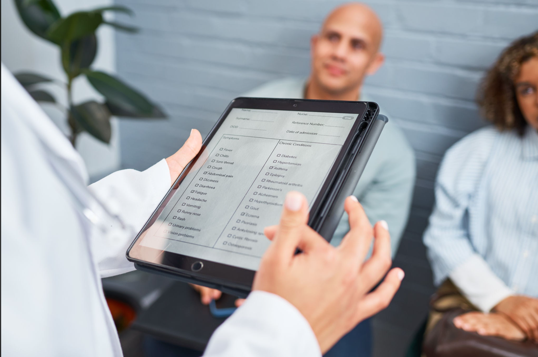 Medical intake on a tablet